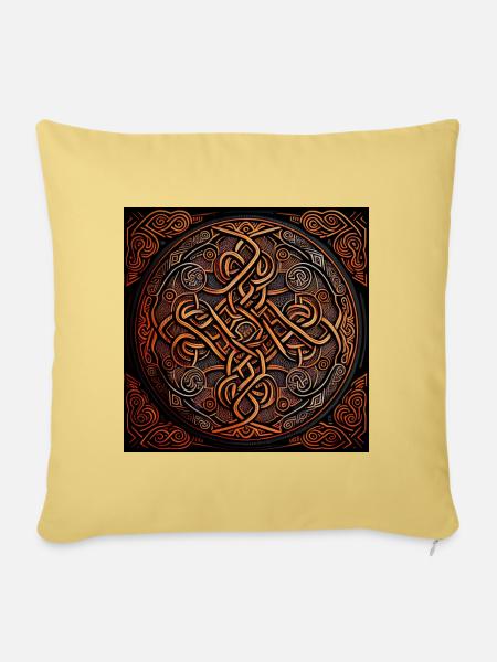 Nordische Wikinger-Mythologie - Sofakissenbezug 45 x 45 cm - Hellgelb