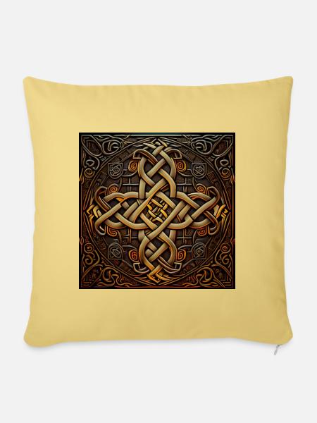 Nordische Wikinger-Mythologie - Sofakissenbezug 45 x 45 cm - Hellgelb