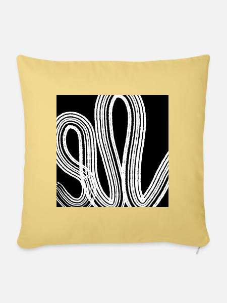Blackwhite Abstract Design - Sofakissenbezug 45 x 45 cm - Hellgelb