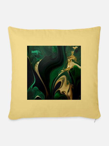 Smaragdgrüner Marmor Modern - Sofakissenbezug 45 x 45 cm - Hellgelb