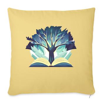 Lesen Baum Buch Leser Buchliebhaber Bücher - Sofakissenbezug 45 x 45 cm - Hellgelb - Vorne