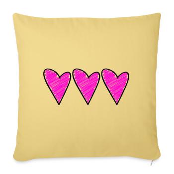Symbole du cœur Amour - Housse de coussin décorative 45 x 45 cm - jaune délavé - Devant