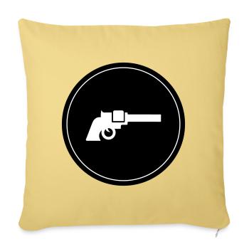 Weapon Symbol Pistol - Sofa pillowcase 17,3'' x 17,3'' (45 x 45 cm) - washed yellow - Front