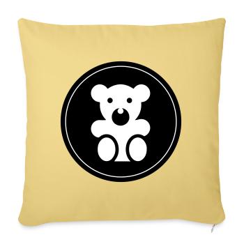 Ours en peluche bébé ours - Housse de coussin décorative 45 x 45 cm - jaune délavé - Devant
