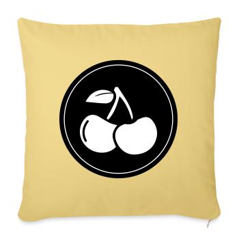 Cherry fruit - Sofa pillowcase 17,3'' x 17,3'' (45 x 45 cm) - washed yellow - Front