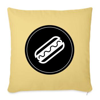 Hotdog Symbol Hot Dog - Sofa pillowcase 17,3'' x 17,3'' (45 x 45 cm) - washed yellow - Front