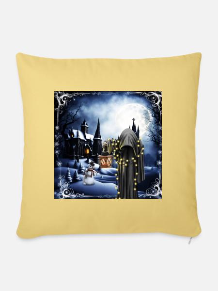 Die dunkle Weihnachtszeit - Sofakissenbezug 45 x 45 cm - Hellgelb
