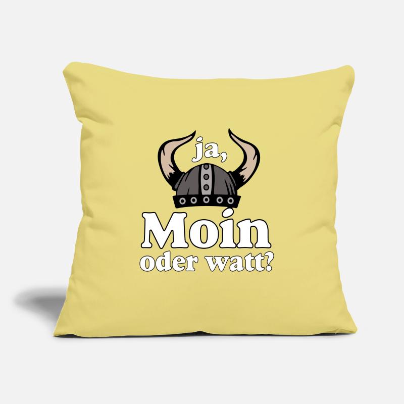 Ja Moin oder Watt? Nordisch Humor Housse de coussin décorative 45 x 45 cm