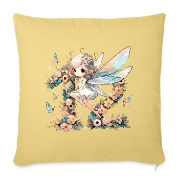 12 Jahre Fee Elfe Geburtstag Geschenk - Sofakissenbezug 45 x 45 cm - Hellgelb - Vorne