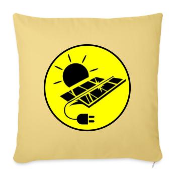 Photovoltaic System Symbol Solar Energy - Sofa pillowcase 17,3'' x 17,3'' (45 x 45 cm) - washed yellow - Front