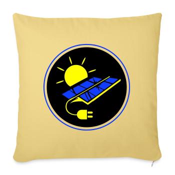 Photovoltaic system symbol solar energy - Sofa pillowcase 17,3'' x 17,3'' (45 x 45 cm) - washed yellow - Front