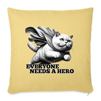 Super Katze Superheld BKH weiß Britisch Kurzhaar - Sofakissenbezug 45 x 45 cm - Hellgelb - Vorne