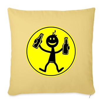 Drinking Beer - Sofa pillowcase 17,3'' x 17,3'' (45 x 45 cm) - washed yellow - Front