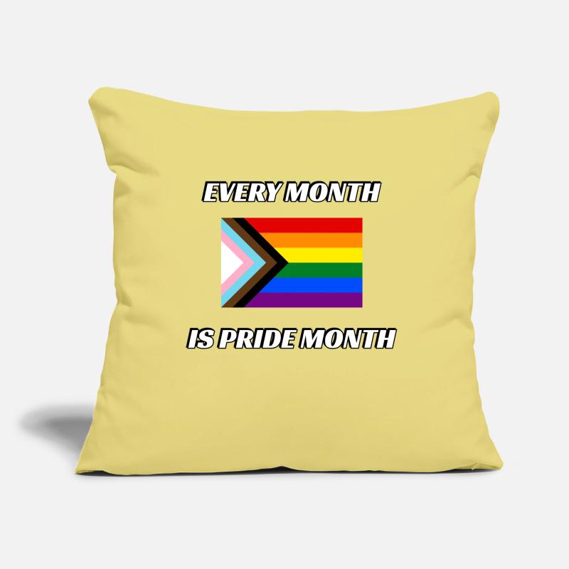 Every month is pride month Progress Pride Flag Sofa pillowcase 17,3'' x 17,3'' (45 x 45 cm)