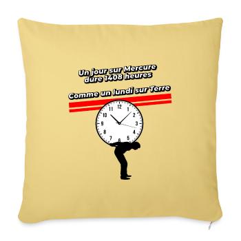 Un lundi sur terre - Housse de coussin décorative 45 x 45 cm - jaune délavé - Devant