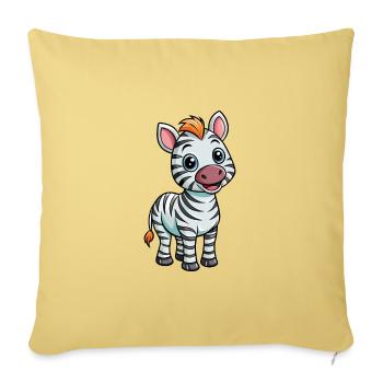 Zebra Cute Cartoon Character Kawaii Clipart - Sofa pillowcase 17,3'' x 17,3'' (45 x 45 cm) - washed yellow - Front
