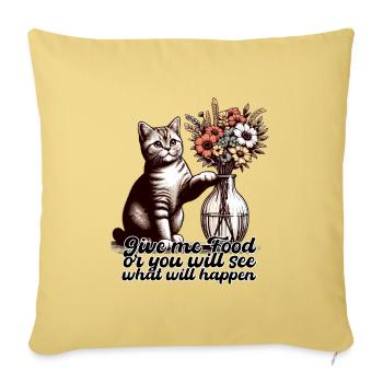 BKH Britisch Kurzhaar Katze Vase umkippen Geschenk - Sofakissenbezug 45 x 45 cm - Hellgelb - Vorne