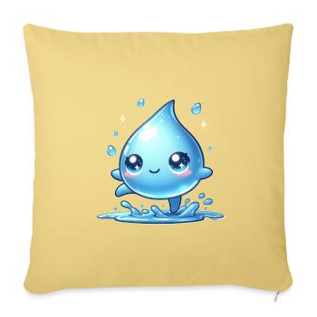 L'eau - Housse de coussin décorative 45 x 45 cm - jaune délavé - Devant
