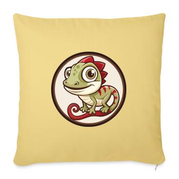 Chameleon Colorful Kawaii Cartoon Character Pet - Sofa pillowcase 17,3'' x 17,3'' (45 x 45 cm) - washed yellow - Front