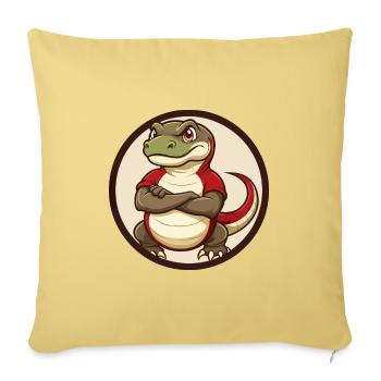 Komodo Dragon Colorful Kawaii Cartoon Clipart Pet - Sofa pillowcase 17,3'' x 17,3'' (45 x 45 cm) - washed yellow - Front