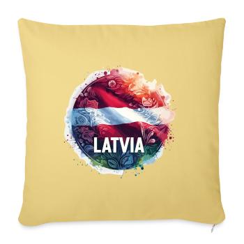 Lettland Flagge Fahne Geschenk - Sofakissenbezug 45 x 45 cm - Hellgelb - Vorne