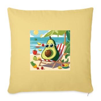 végan, végétarien, végan humour - Housse de coussin décorative 45 x 45 cm - jaune délavé - Devant