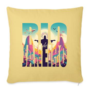 RIO CARNIVAL - Sofa pillowcase 17,3'' x 17,3'' (45 x 45 cm) - washed yellow - Front