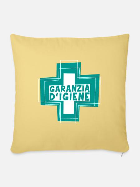 Hygiene Symbol Apotheke sauber putzen Putzteufel - Sofakissenbezug 45 x 45 cm - Hellgelb