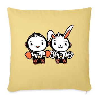 Bunny Bird Chick 2 Gamer Gaming Play Controller - Sofa pillowcase 17,3'' x 17,3'' (45 x 45 cm) - washed yellow - Front