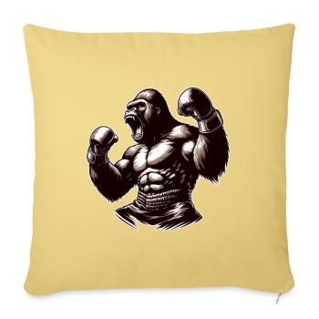 Gorilla Boxer Fighter Boxing Roars Gift - Sofa pillowcase 17,3'' x 17,3'' (45 x 45 cm) - washed yellow - Front