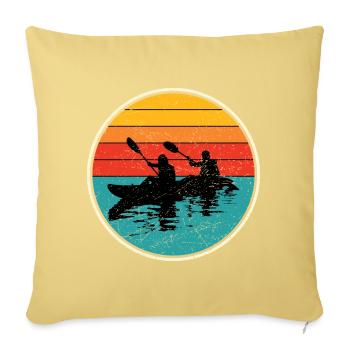 Sunset Kayak Duo Circle - Sofa pillowcase 17,3'' x 17,3'' (45 x 45 cm) - washed yellow - Front