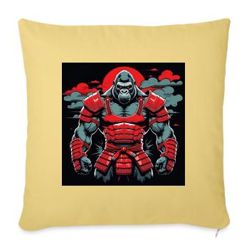Primal Ronin – The Samurai Gorilla - Sofa pillowcase 17,3'' x 17,3'' (45 x 45 cm) - washed yellow - Front