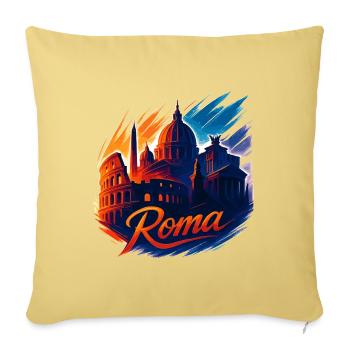 Rom Roma Hauptstadt Italien Silhouette Geschenk - Sofakissenbezug 45 x 45 cm - Hellgelb - Vorne
