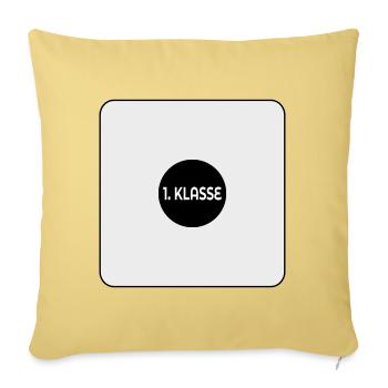 SCHULKIND LEHRER 1. Klasse - WÜRFEL - Sofakissenbezug 45 x 45 cm - Hellgelb - Vorne