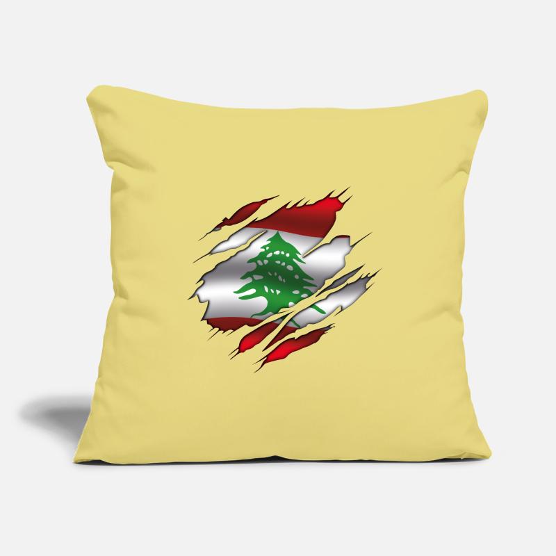 Drapeau du Liban - Drapeau déchiré Housse de coussin décorative 45 x 45 cm