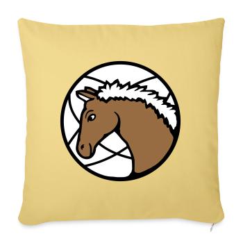 Pferd Süß Pony Fohlen Pferdemädchen Niedlich Comic - Sofakissenbezug 45 x 45 cm - Hellgelb - Vorne