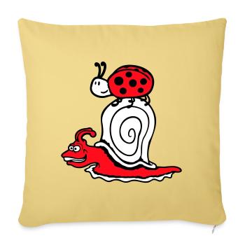Snail 2 Friends Ladybug Fast Team Cute - Sofa pillowcase 17,3'' x 17,3'' (45 x 45 cm) - washed yellow - Front
