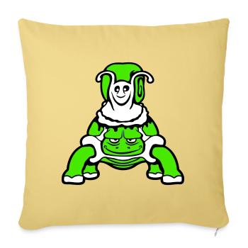 2 Friends Turtle Snail Riding Team Crew - Sofa pillowcase 17,3'' x 17,3'' (45 x 45 cm) - washed yellow - Front