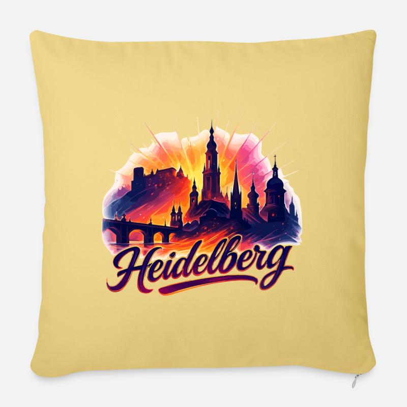 Heidelberg Stadt Silhouette prachtvoll Geschenk - Sofakissenbezug 45 x 45 cm - Hellgelb