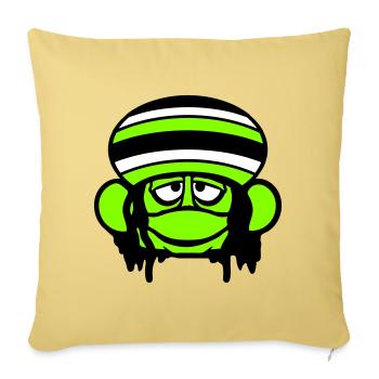 Frog Reggae Music Rasta Hair Hat Jamaica Fun - Sofa pillowcase 17,3'' x 17,3'' (45 x 45 cm) - washed yellow - Front