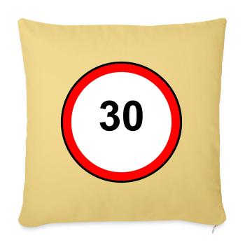 Tempo 30 Sign Pattern - Sofa pillowcase 17,3'' x 17,3'' (45 x 45 cm) - washed yellow - Front