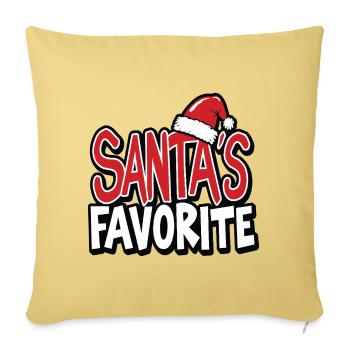 Santa's Favorite – Liebling des Weihnachtsmanns - Sofa pillowcase 17,3'' x 17,3'' (45 x 45 cm) - washed yellow - Front