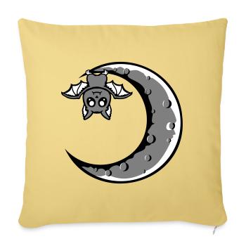 Cute Bat Crescent Moon Hanging Halloween Night - Sofa pillowcase 17,3'' x 17,3'' (45 x 45 cm) - washed yellow - Front