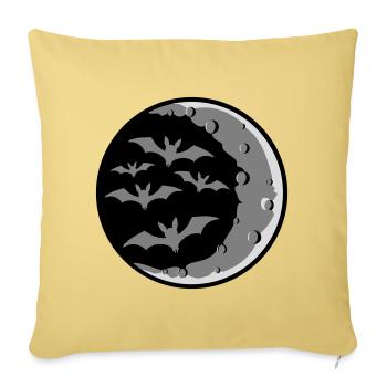 Lots of bats silhouette cool crescent moon night - Sofa pillowcase 17,3'' x 17,3'' (45 x 45 cm) - washed yellow - Front
