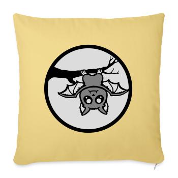 Bat Hanging Moon Branch Halloween Cute Cute - Sofa pillowcase 17,3'' x 17,3'' (45 x 45 cm) - washed yellow - Front