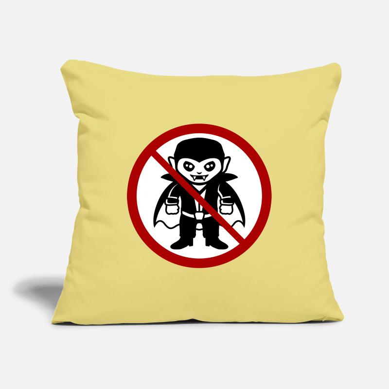 Pas un vampire ! Drôle de panneau d’interdiction Halloween Housse de coussin décorative 45 x 45 cm