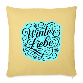 Winter Liebe Herz Winterlich - Sofakissenbezug 45 x 45 cm - Hellgelb - Vorne