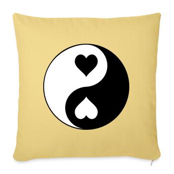 Contraste YinYang du cœur - Housse de coussin décorative 45 x 45 cm - jaune délavé - Devant