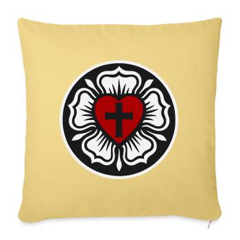 Lutheran Rose - Sofa pillowcase 17,3'' x 17,3'' (45 x 45 cm) - washed yellow - Front