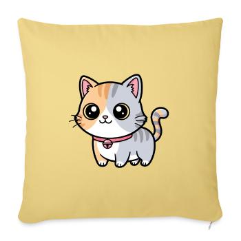 Calico Kitten Collar Charm - Sofa pillowcase 17,3'' x 17,3'' (45 x 45 cm) - washed yellow - Front